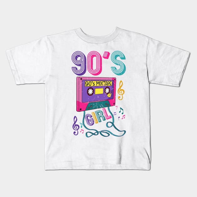 90s Girl , 90s Mixtape Kids T-Shirt by BAB